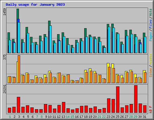 Daily usage for January 2023