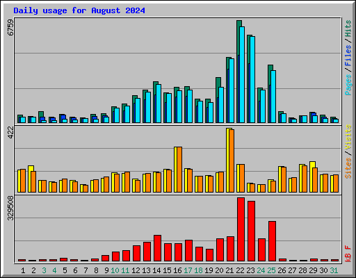 Daily usage for August 2024