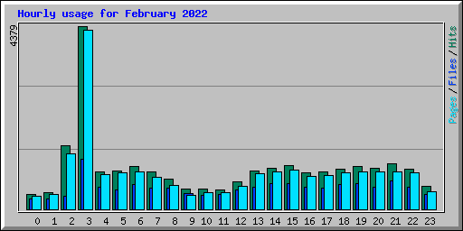 Hourly usage for February 2022