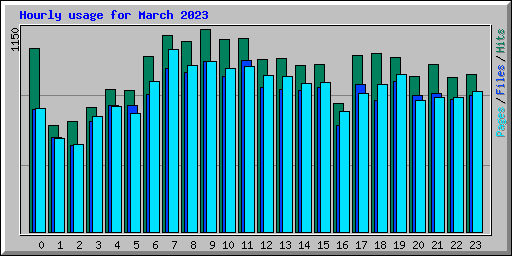 Hourly usage for March 2023