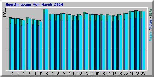 Hourly usage for March 2024